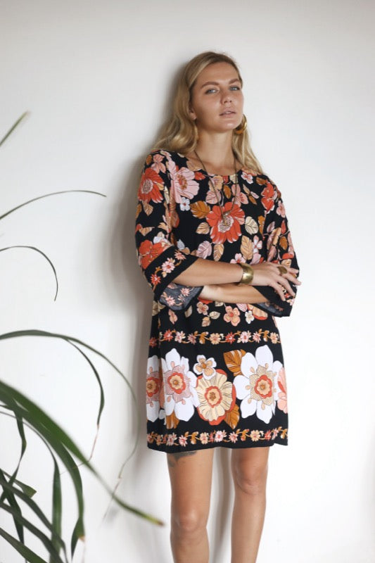 Total Eclipse Dress - Bordered Floral