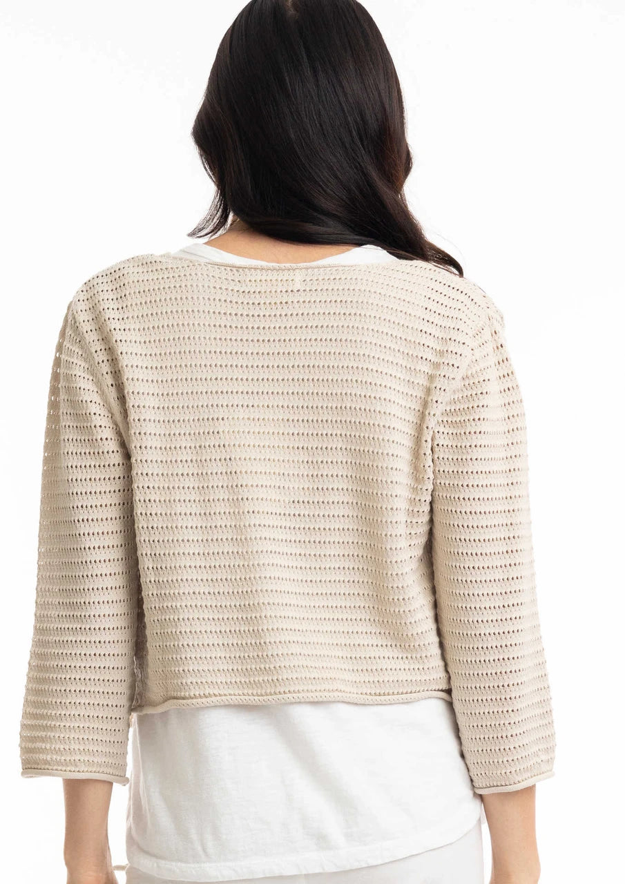 Tie Knit Shrug - Beige