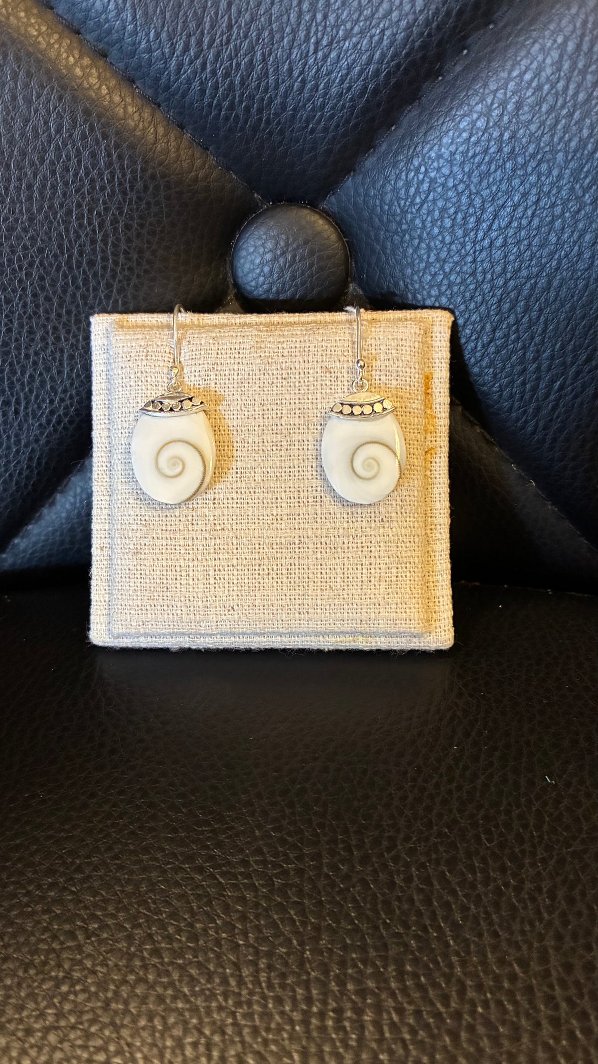 Shell Art Deco Teardrop Earrings - Silver
