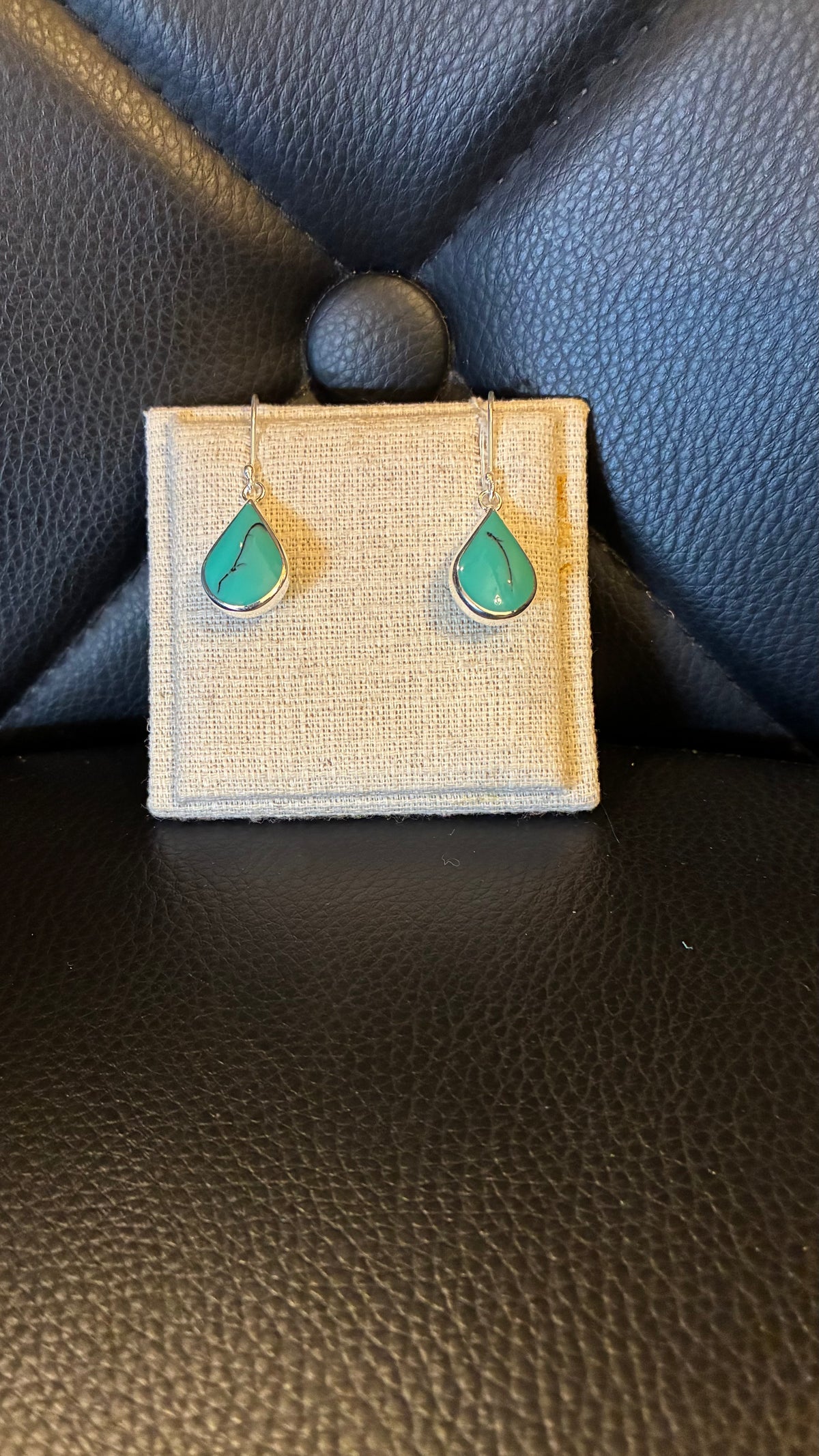 Turquiose Teardrop Earrings - Silver