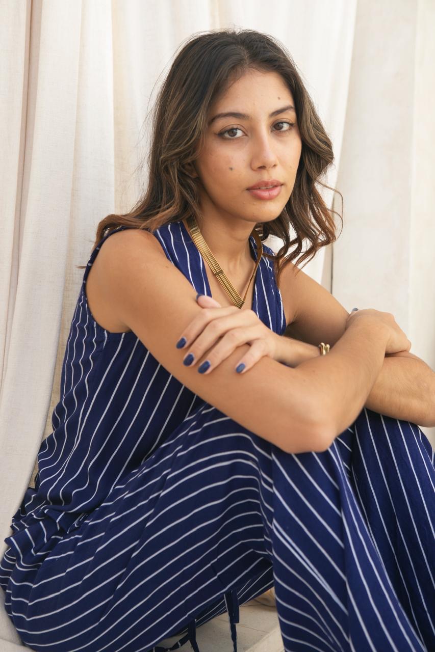 Gallea Pants - Blue & White Stripe