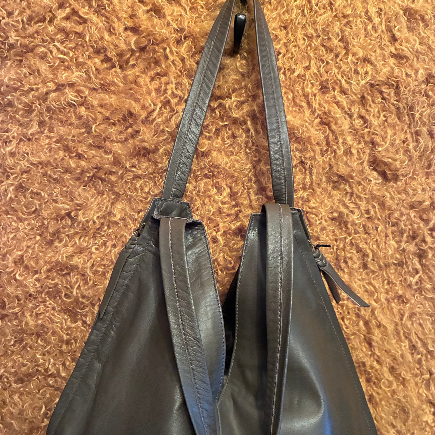 Kyoto Leather Tote Bag - Olive