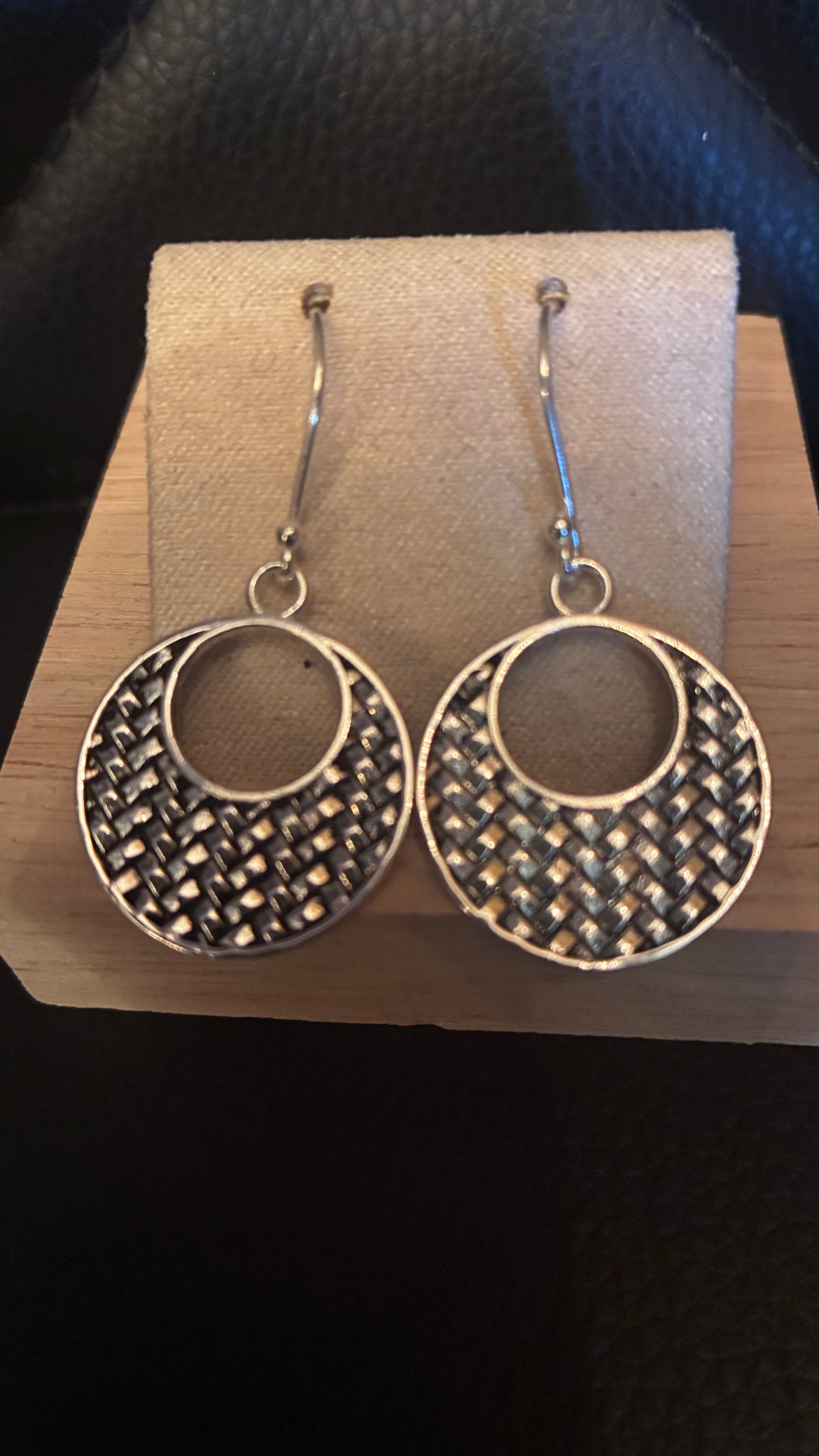 Silver Plaited Round Earrings