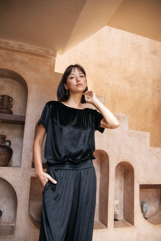 Esme Pant - Black Velvet