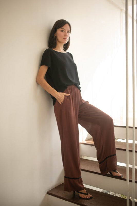 Galea Pants with Lace - Espresso