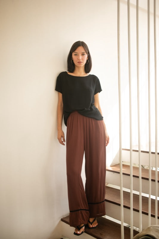 Galea Pants with Lace - Espresso