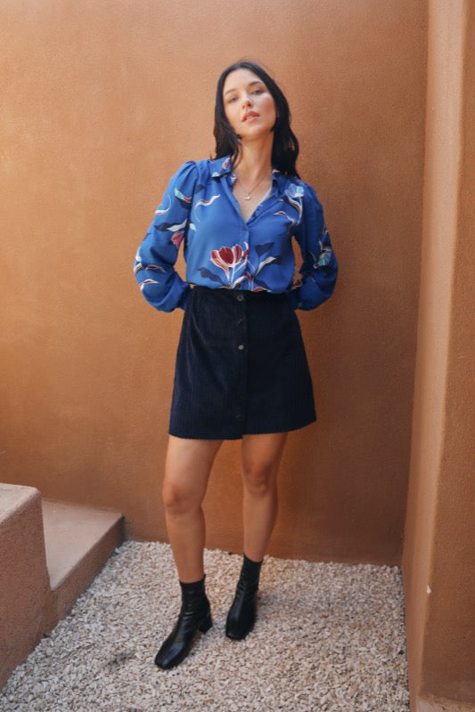 Estelle Skirt - Navy Corduroy
