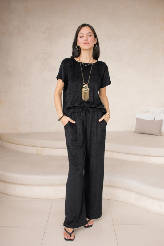 Nala Pants - Black Terry