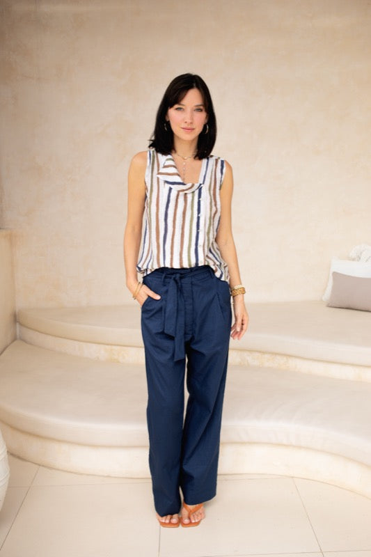 Anderson Pants - Navy Linen