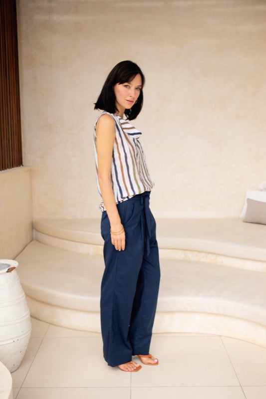 Anderson Pants - Navy Linen