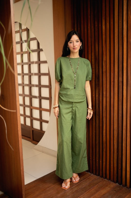 Plath Blouse - Olive Linen