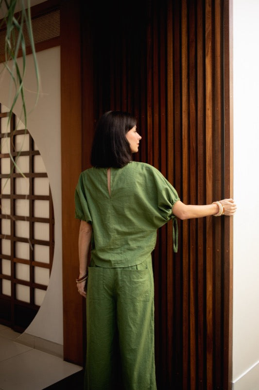 Louise Pants - Olive Linen