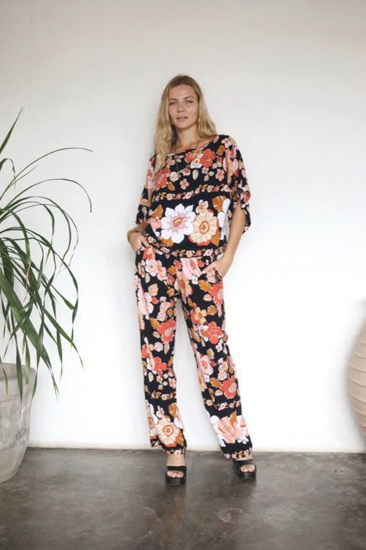 Lily Top - Bordered Floral