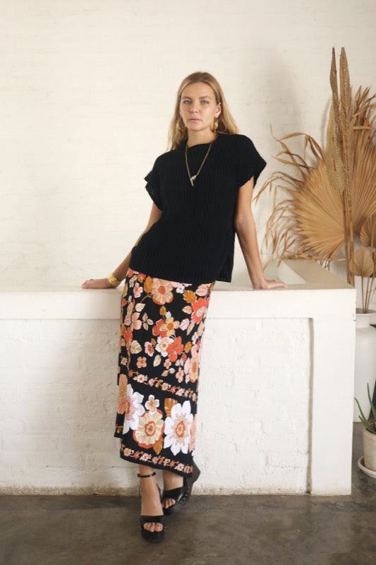 Mira Skirt - Bordered Floral