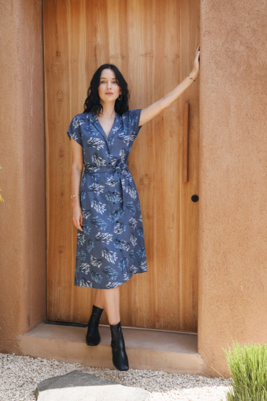 Maisie Dress - Blue Leaf