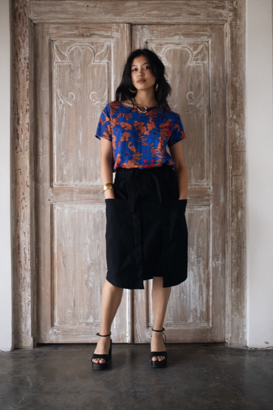 Melody Skirt - Black Linen