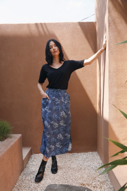 Trisha Skirt - Blue Leaf