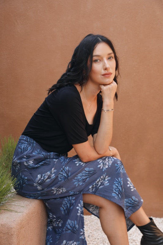 Trisha Skirt - Blue Leaf