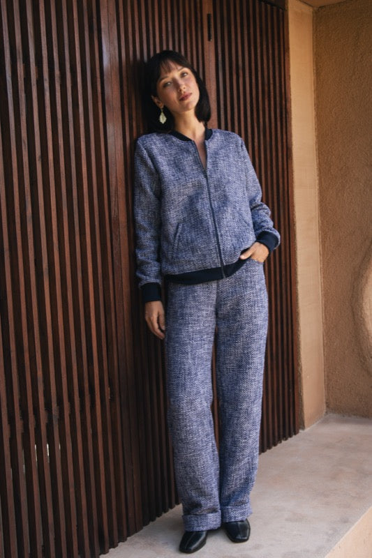 Donovan Pants - Navy Tweed