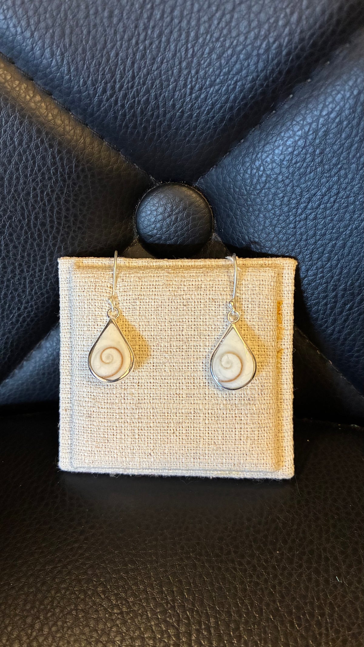 Shell Teardrop Earrings - Silver