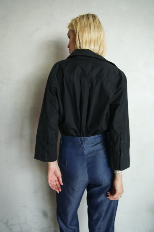 Everlyn Shirt - Black Poplin