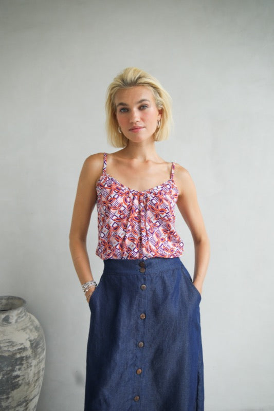 Eliza Cami - Aztec Beige Multi