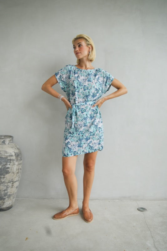 Rose Dress - Blue Floral