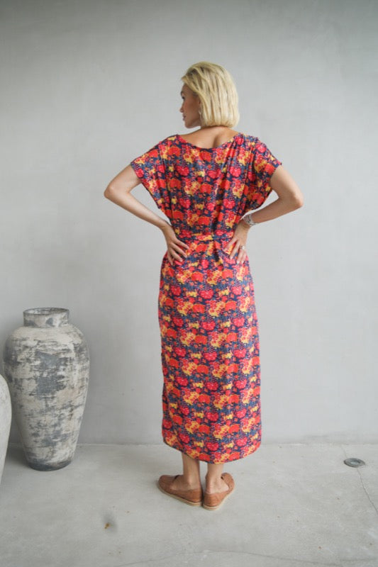 Rose Midi Dress - Royal Blue Vintage