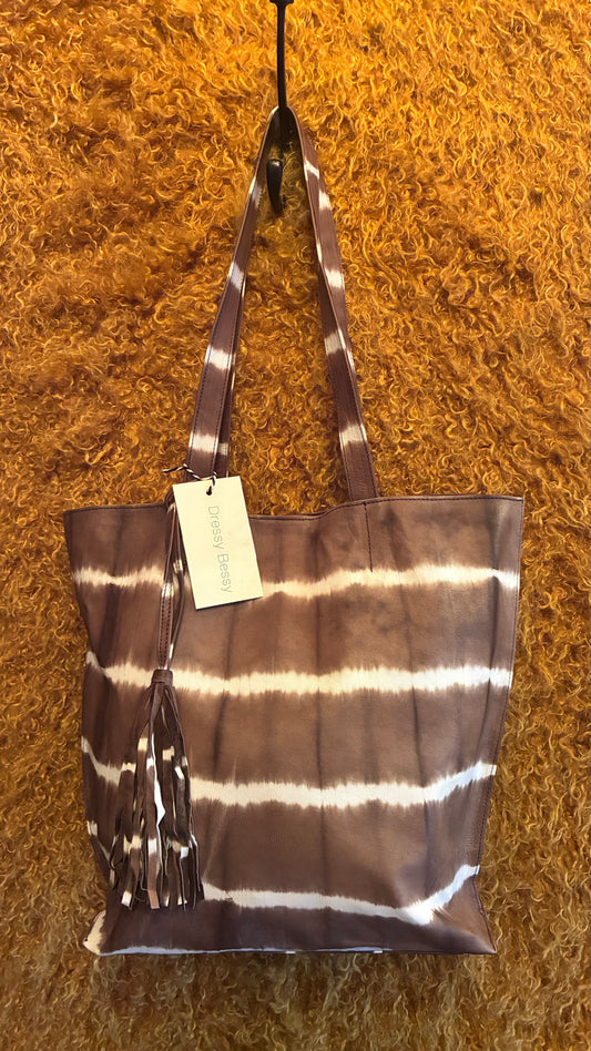 Jenny Tote Bag - Cocoa Tye Dye Leather