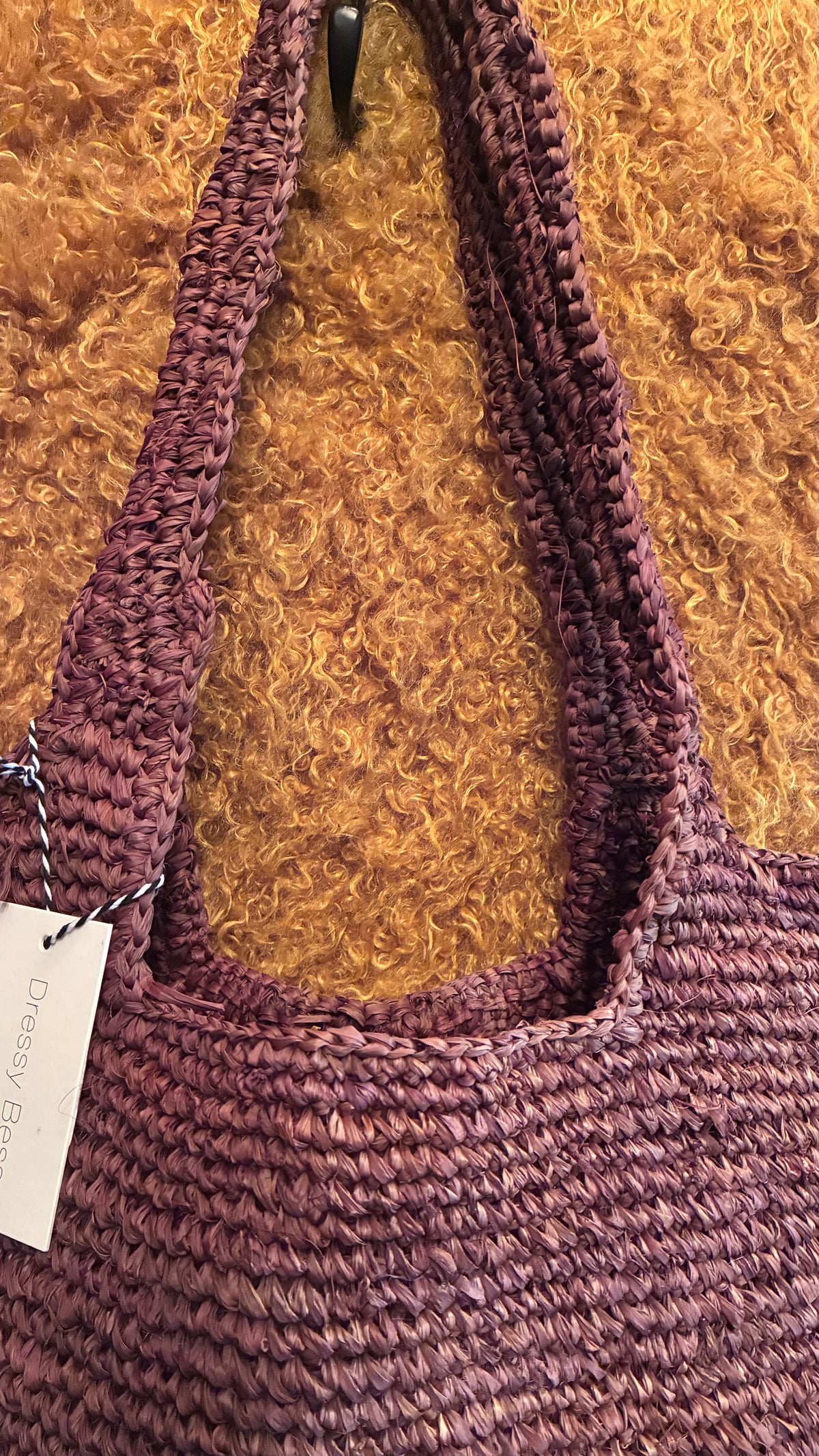 Raffia X-Large Peg Bag - Chocolate