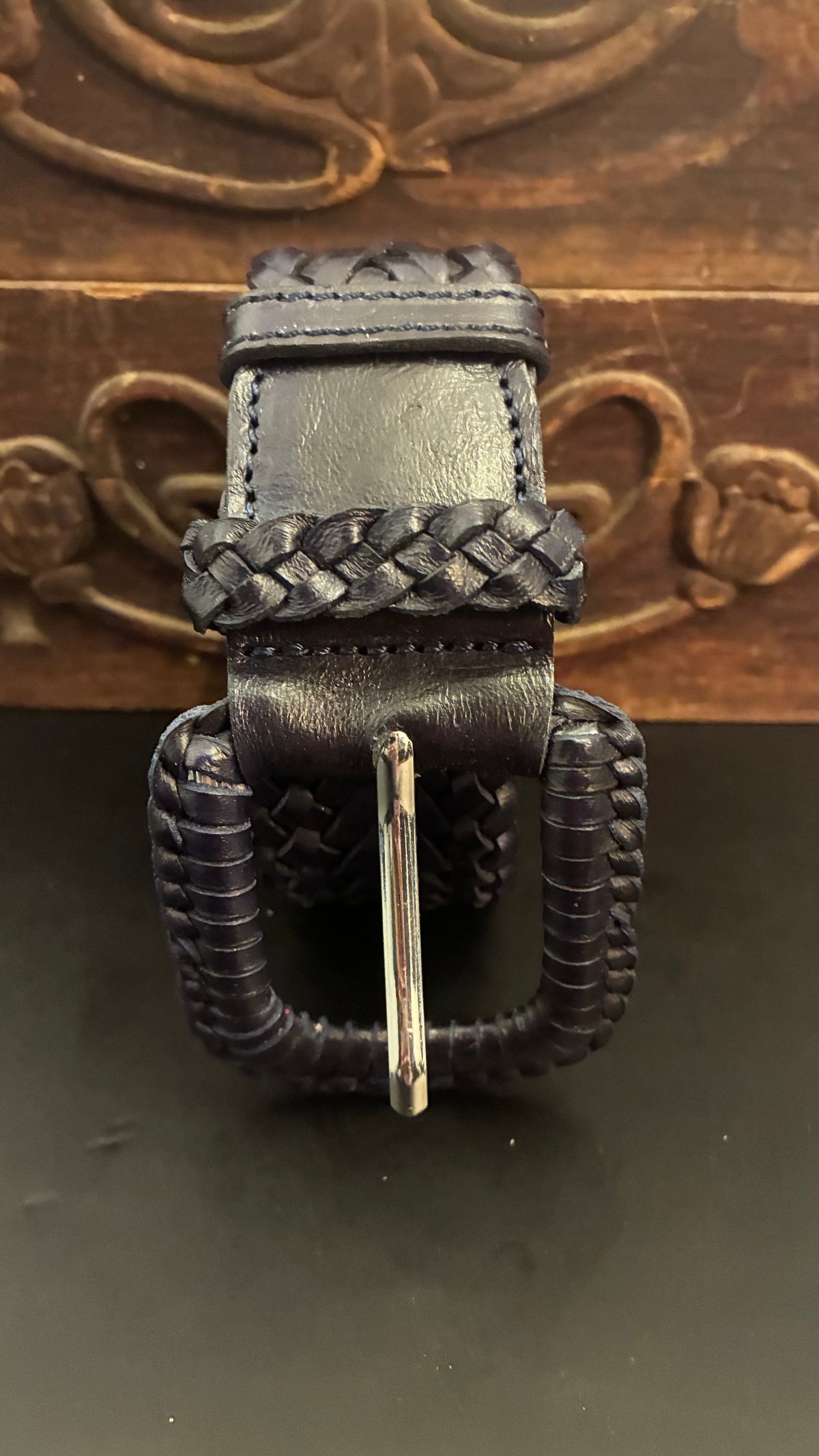 Tasha Leather Weave Belt - DK. Brown / Almond / Tan / Black / Gold / Silver / Wine / Green / Cream / Camel