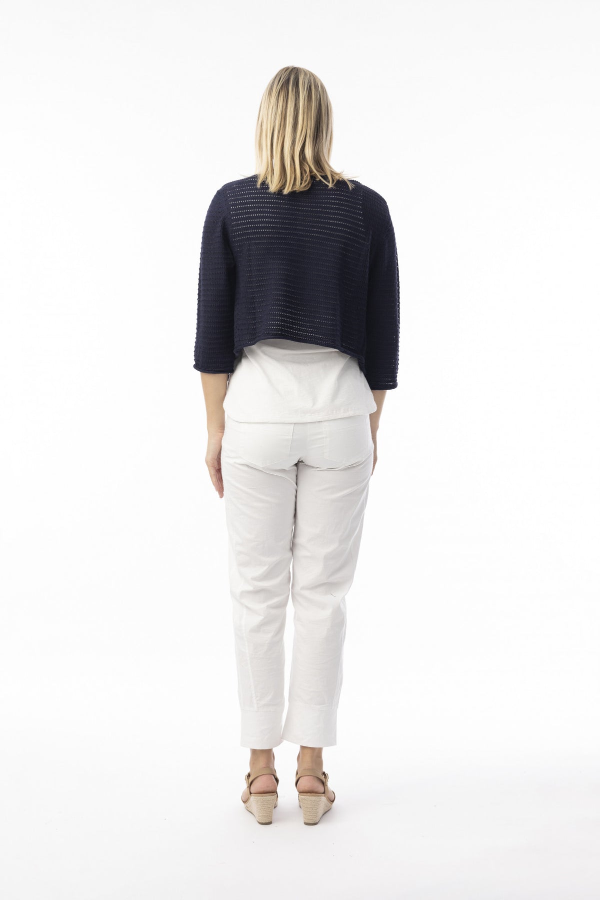 Tie Knit Shrug - Navy