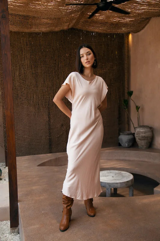 Shona Dress - Champagne Sateen
