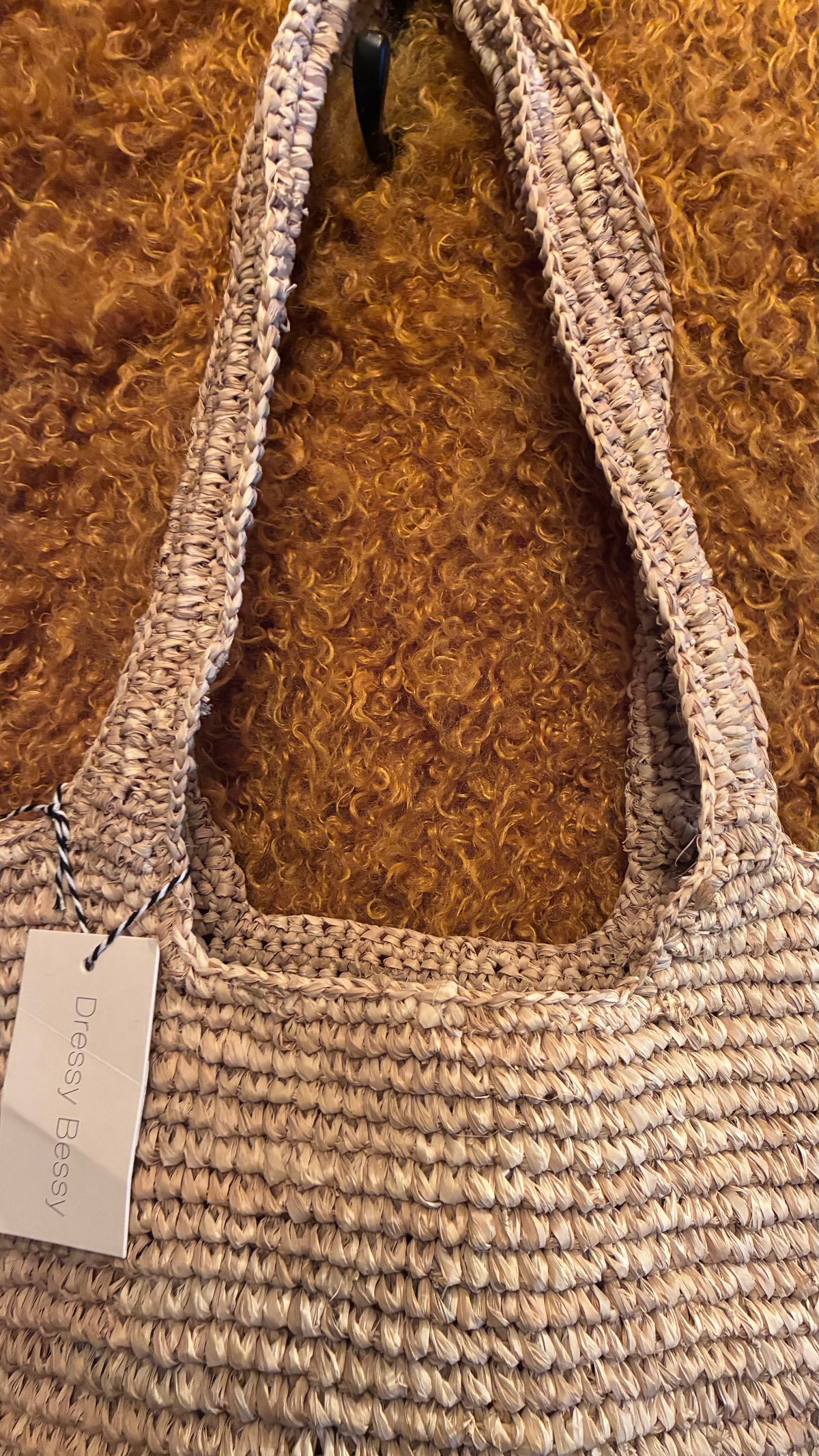 Raffia X-Large Peg Bag - Natural