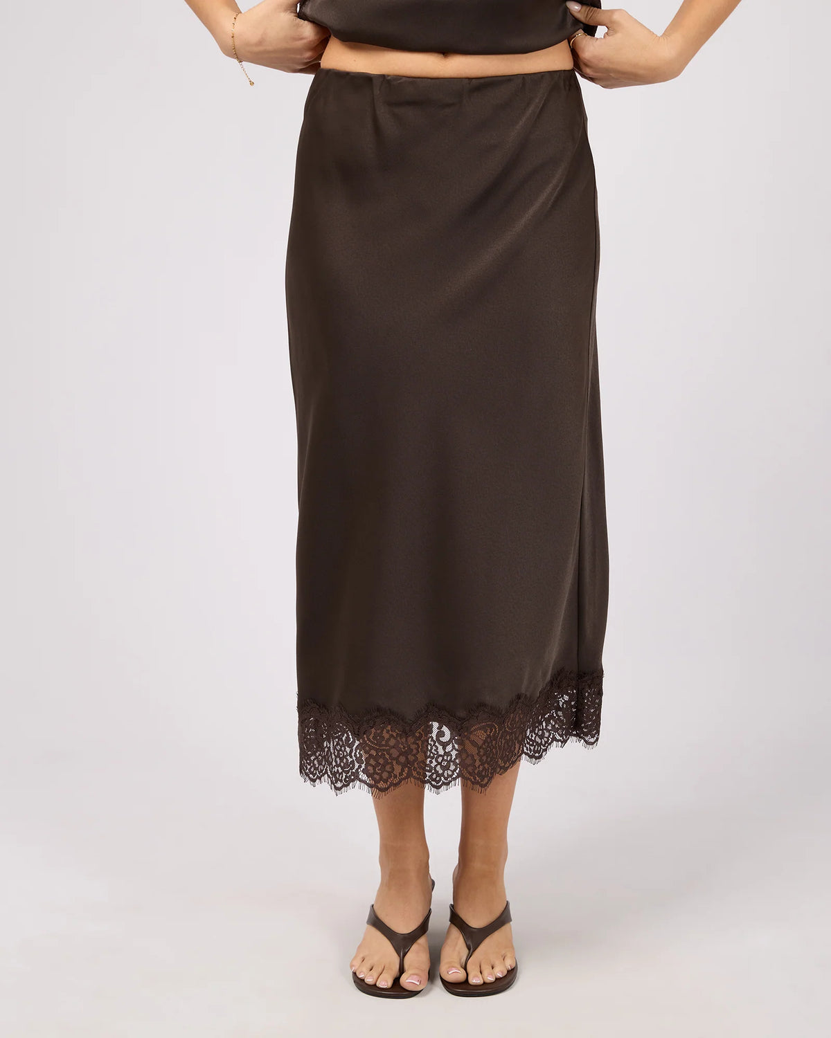 Hava Lace Skirt - Coffee
