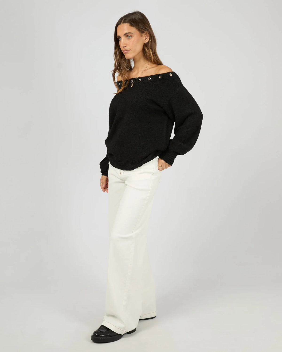 Lua LS Off Shoulder Top - Black