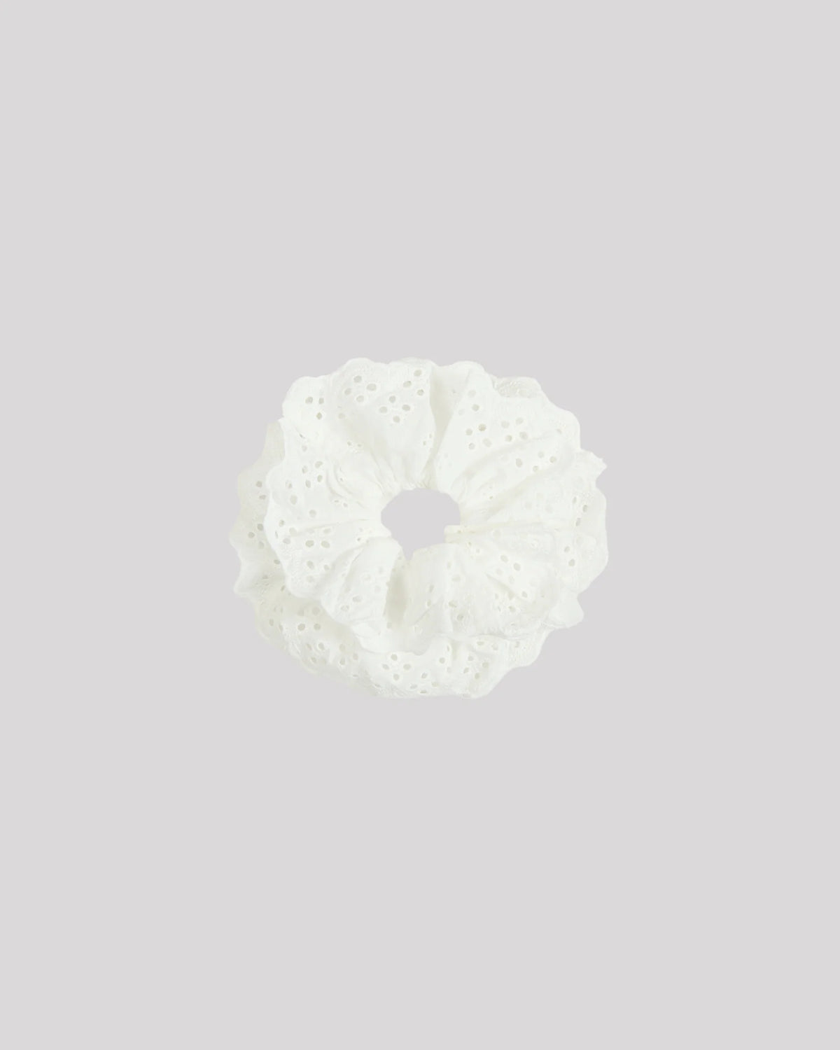 Lola Broderie Scrunchie - Vintage white