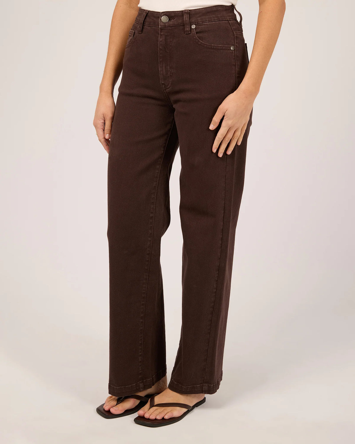 Jacqui Wide Leg Jean - Chocolate