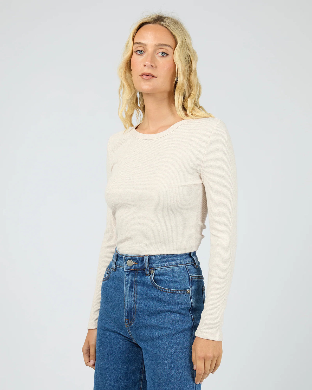 Eve Rib Baby Long Sleeve Tee - Oatmeal