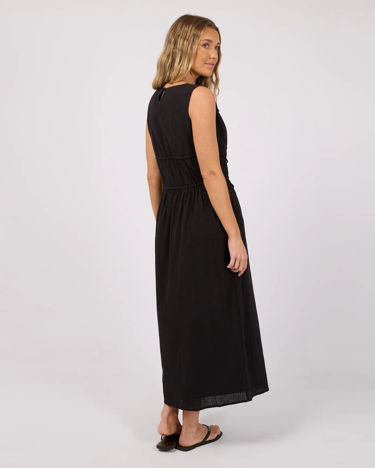 Heidi Ruched Maxi Dress - Black