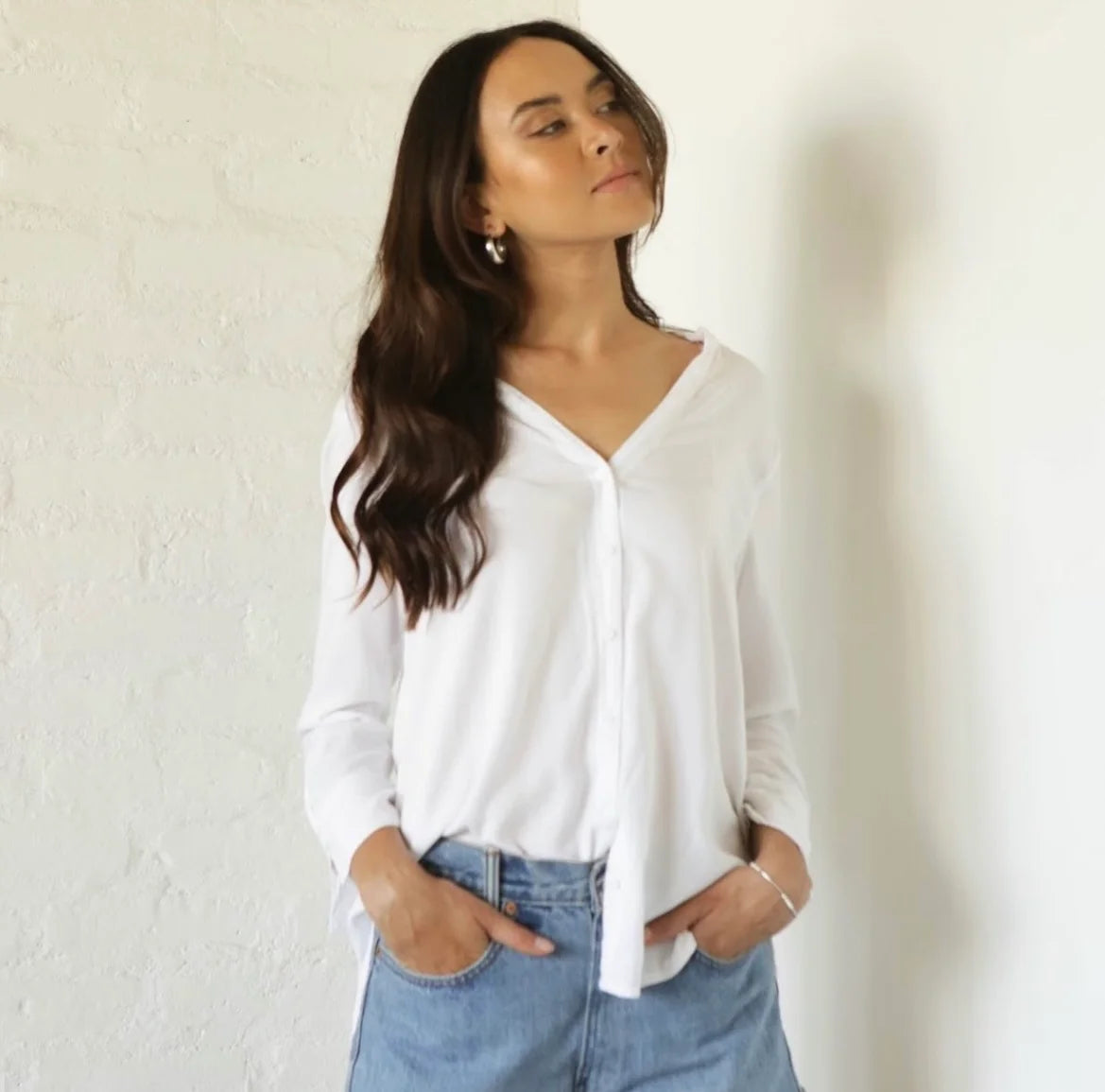 Vintage Annie White Blouse - Small