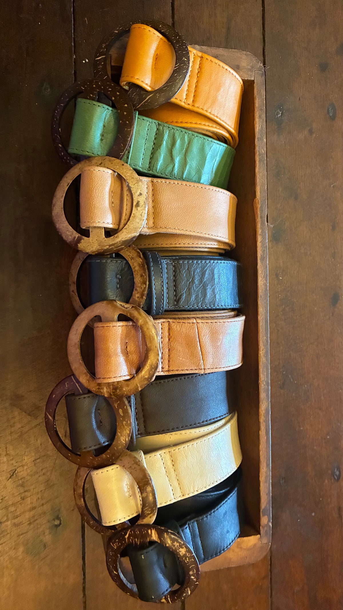 Megan Leather Belt - Almond /Vintage Tan / Black / Tan / Biscuit / Green / Navy / Cream / Caramel / Chocolate