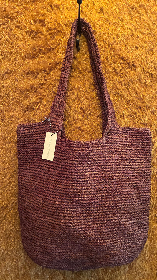 Raffia X-Large Peg Bag - Chocolate