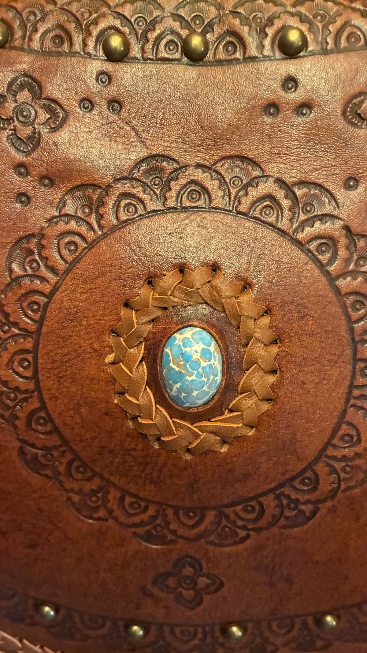 Kanika Bag - Tan & Turquoise