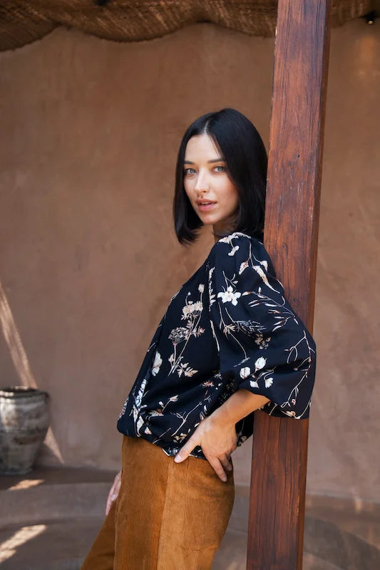Karin Wrap Top - Country Flowers
