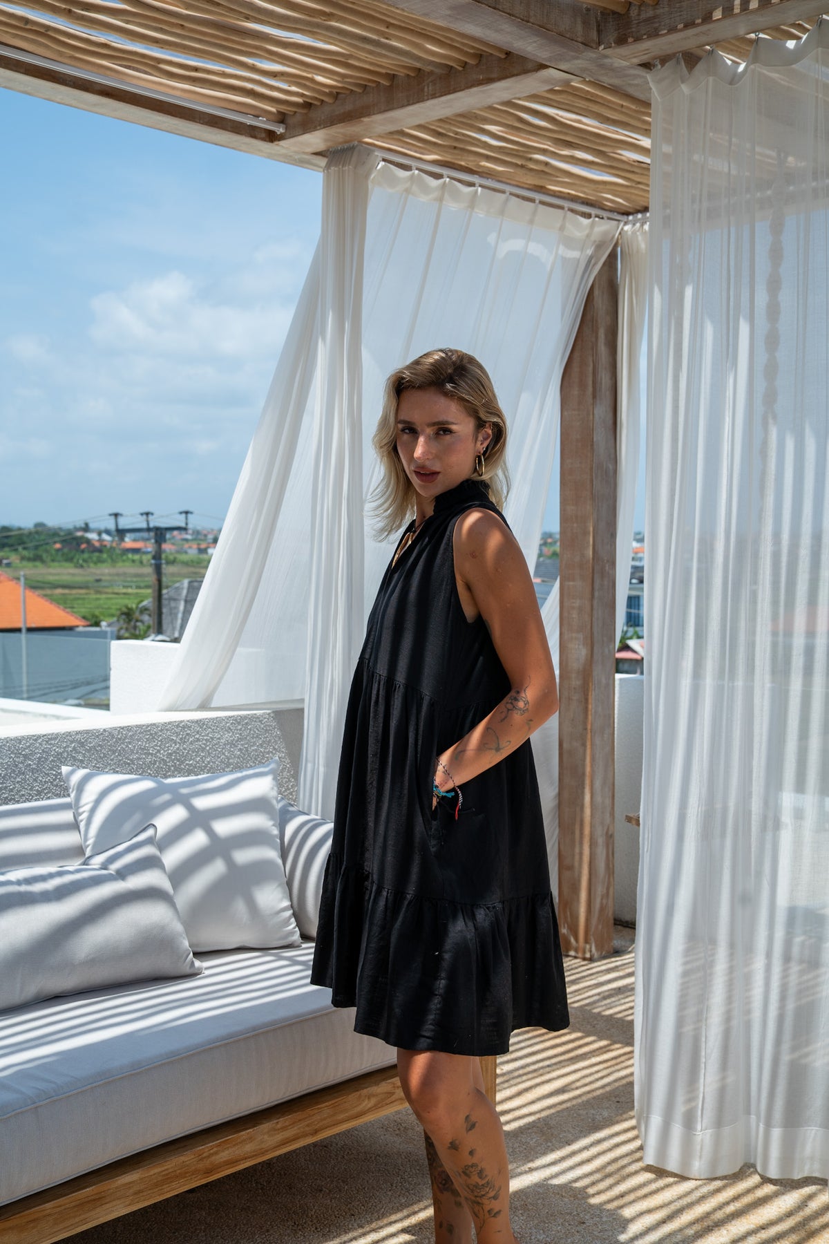 Forgotten Dress - Black Linen