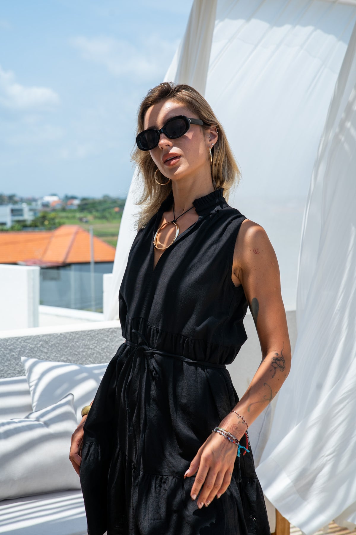 Forgotten Dress - Black Linen