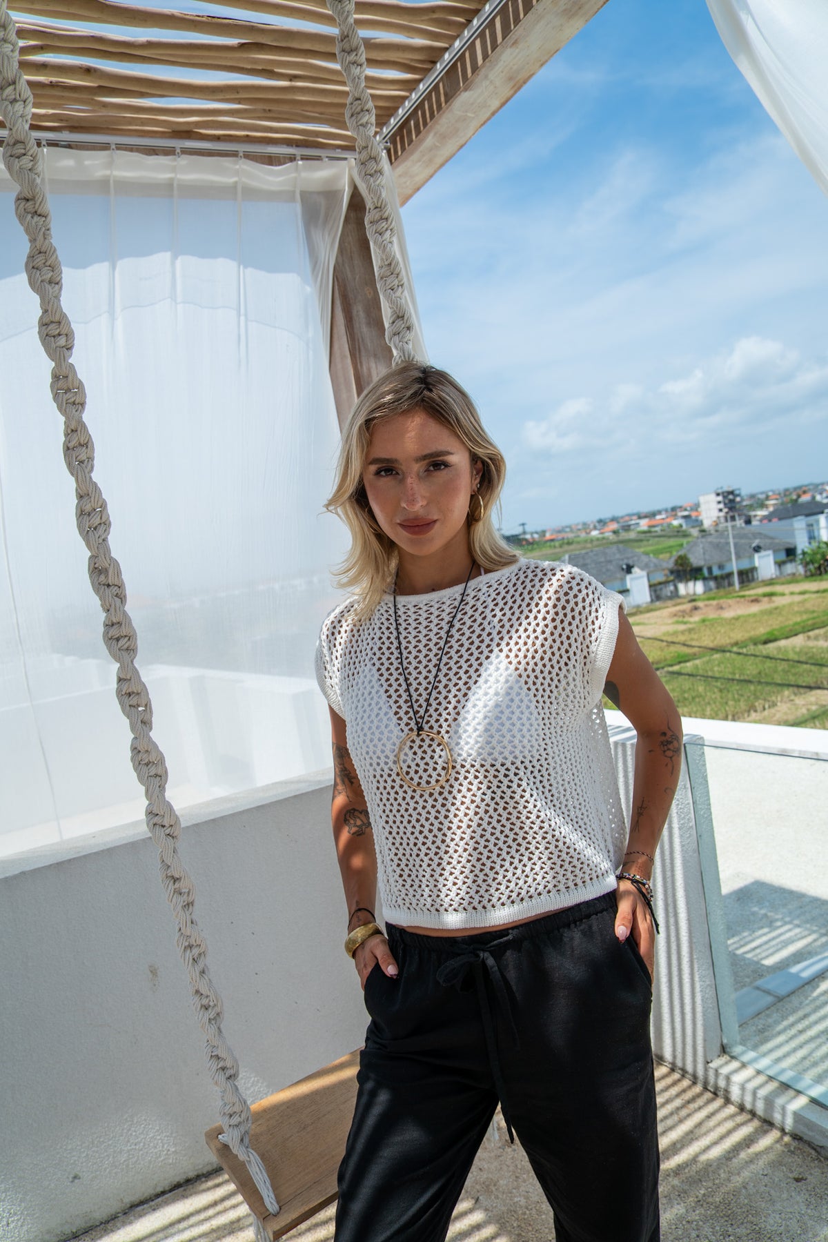 Cheska Knit Vest - Cream