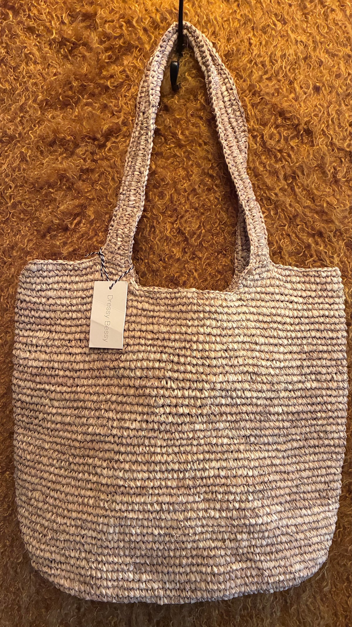 Raffia X-Large Peg Bag - Natural
