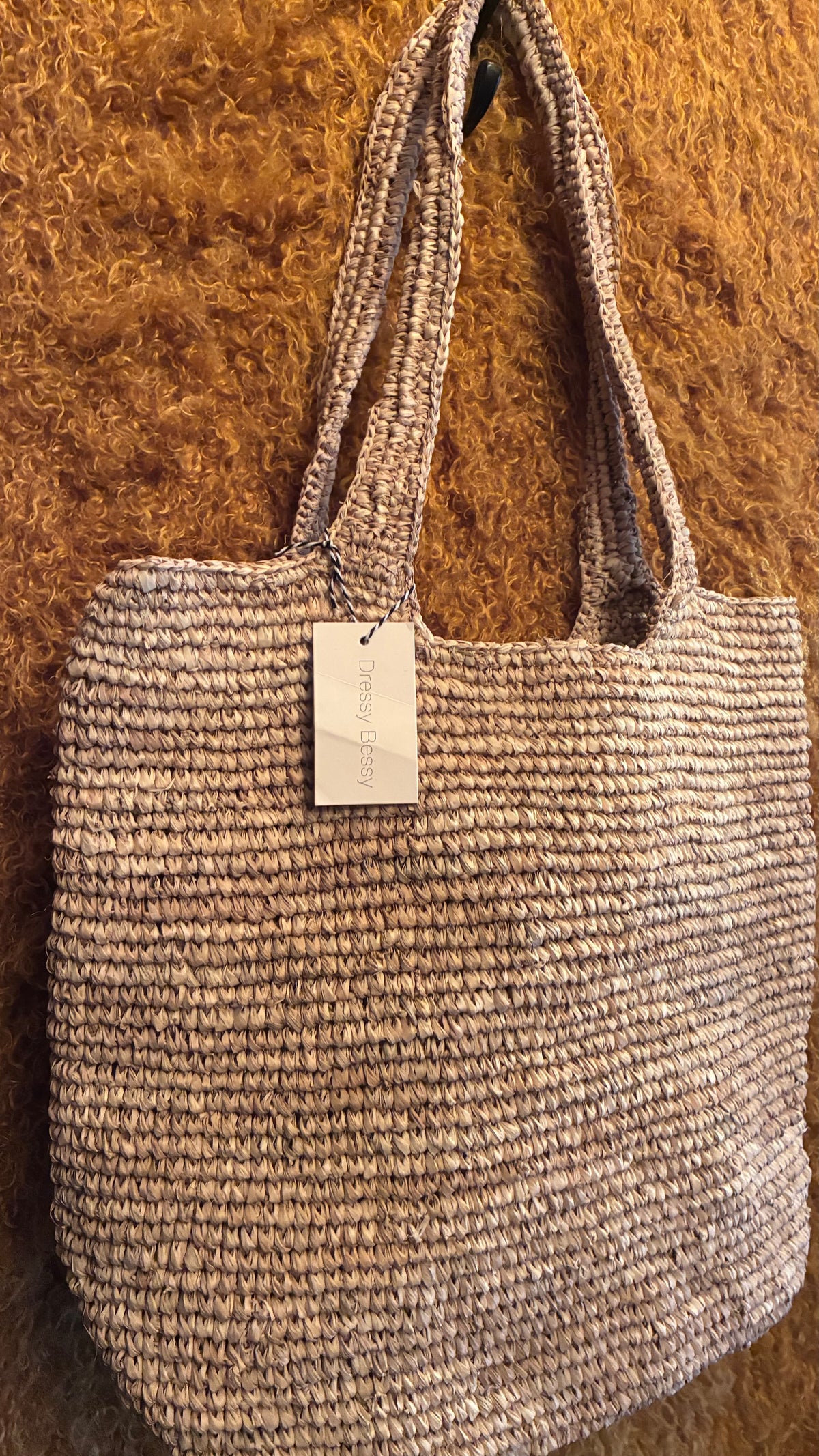 Raffia X-Large Peg Bag - Natural